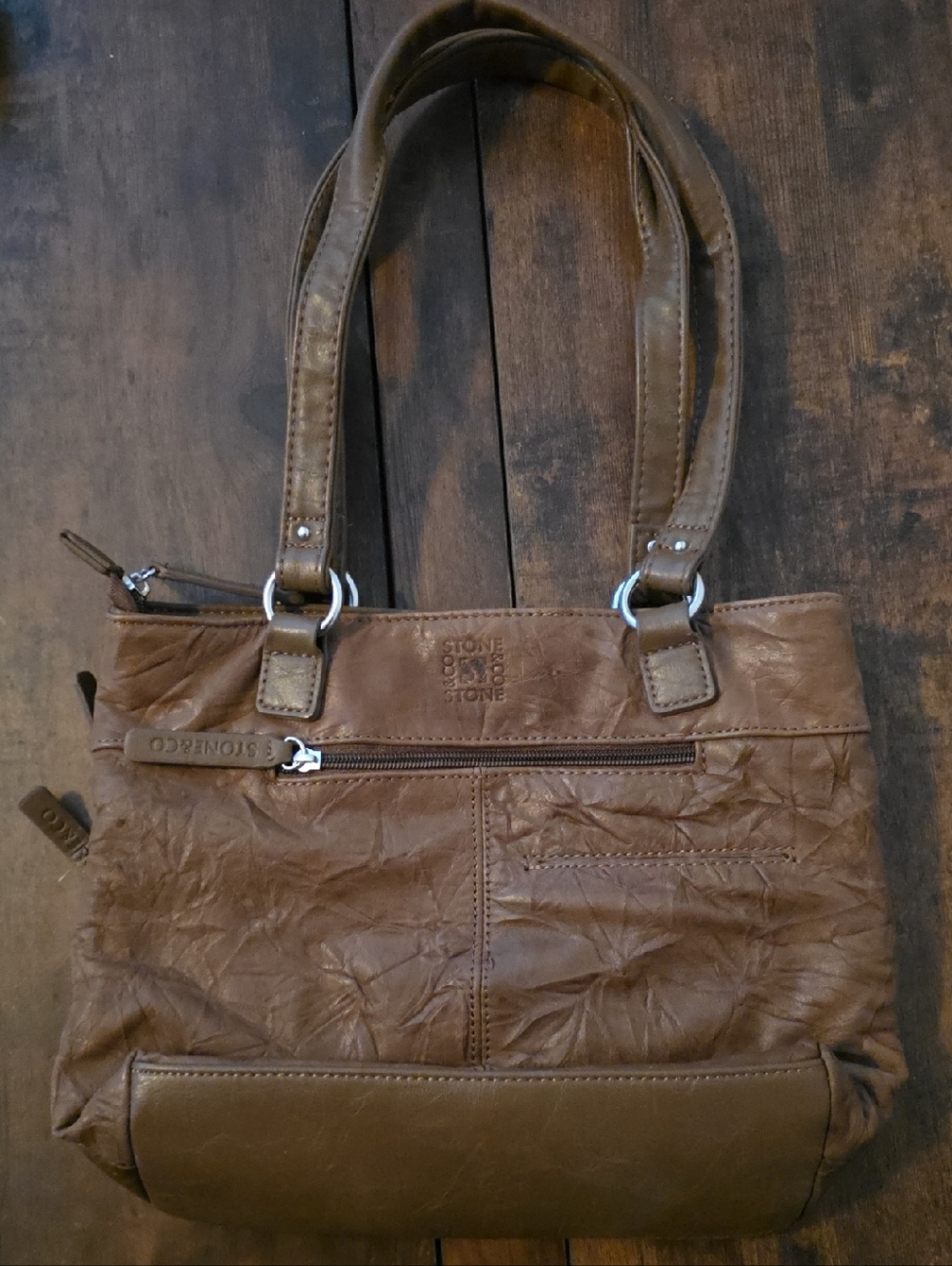 Stone & Co. Brown Shoulder Bag with Dual Straps -11
